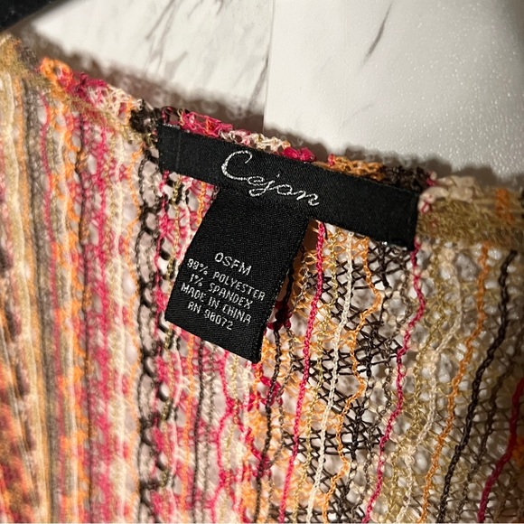 Cejon 70s Chevron Zig Zag Kimono Cover-up FREE SIZE - Picture 5 of 5